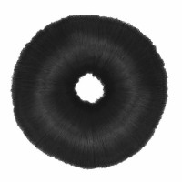 Валик бублик для причесок искусственный волос черный